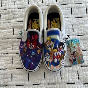 Vans Sailor Moon Slip-On Shoes - White and Blue